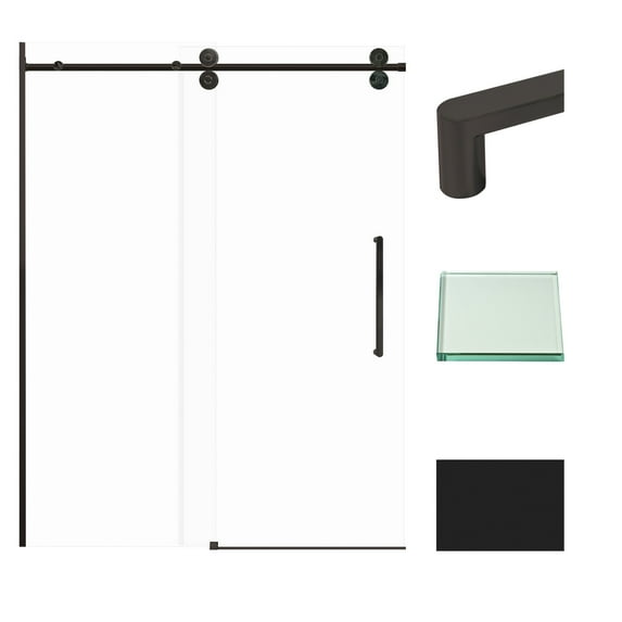 Transolid Tpbt608010c-R 80" High X 59" Wide Bypass Frameless Shower Door - Black
