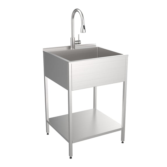 Transolid Trs_Ews-2422S Contemporary Laundry Washstand 24" Free Standing Single Basin