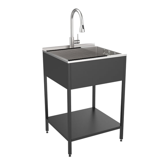 Transolid Trs_Ews-2422S Contemporary Laundry Washstand 24" Free Standing Single Basin