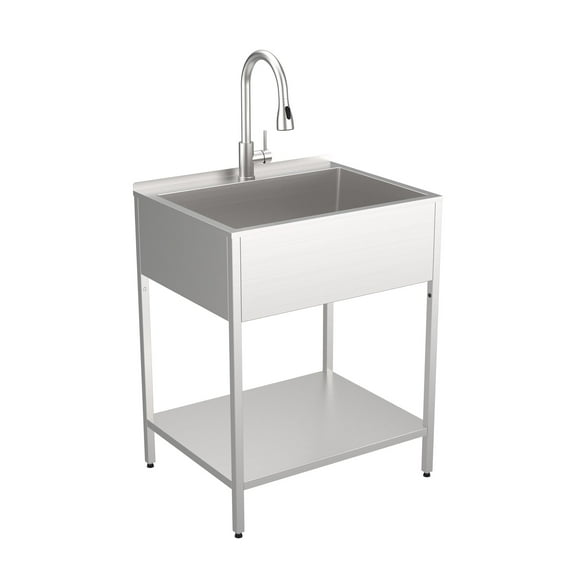 Transolid Trs_Ews-2822S Contemporary Laundry Washstand 28" Free Standing Single Basin