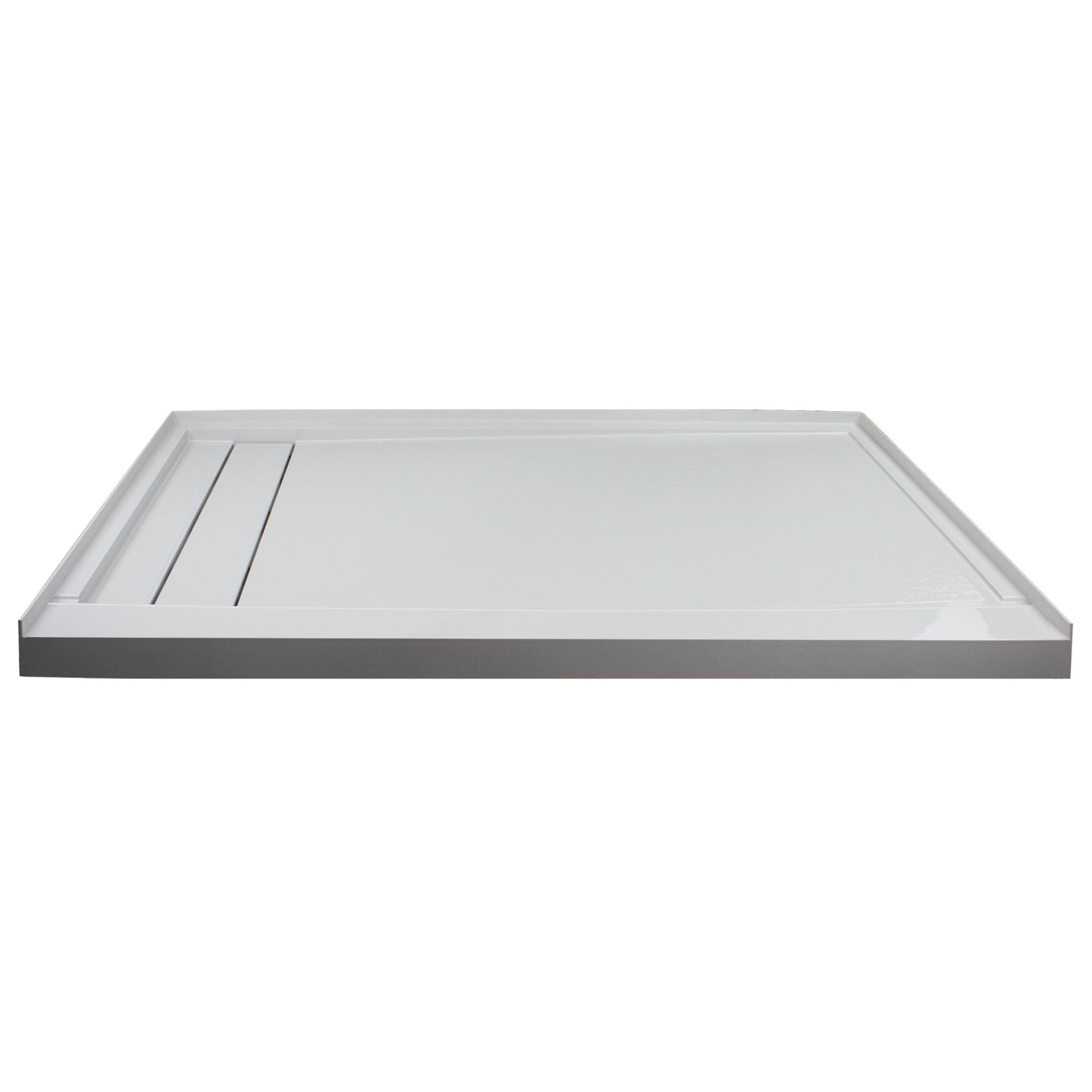 Gray 60'' x 30'' Rectangular Shower Base with Left Drain