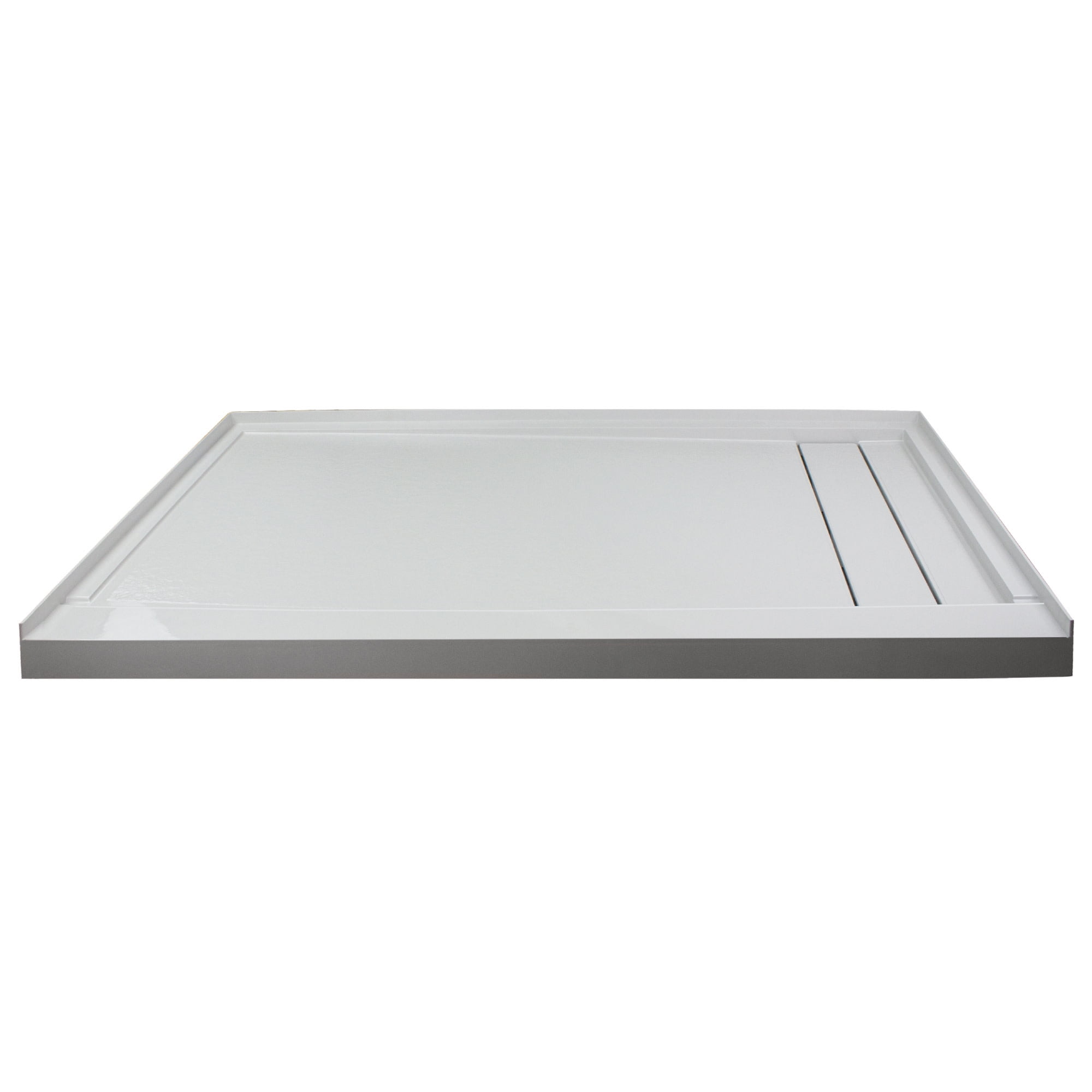 60'' x 30'' Gray Rectangular Shower Base with Right Drain