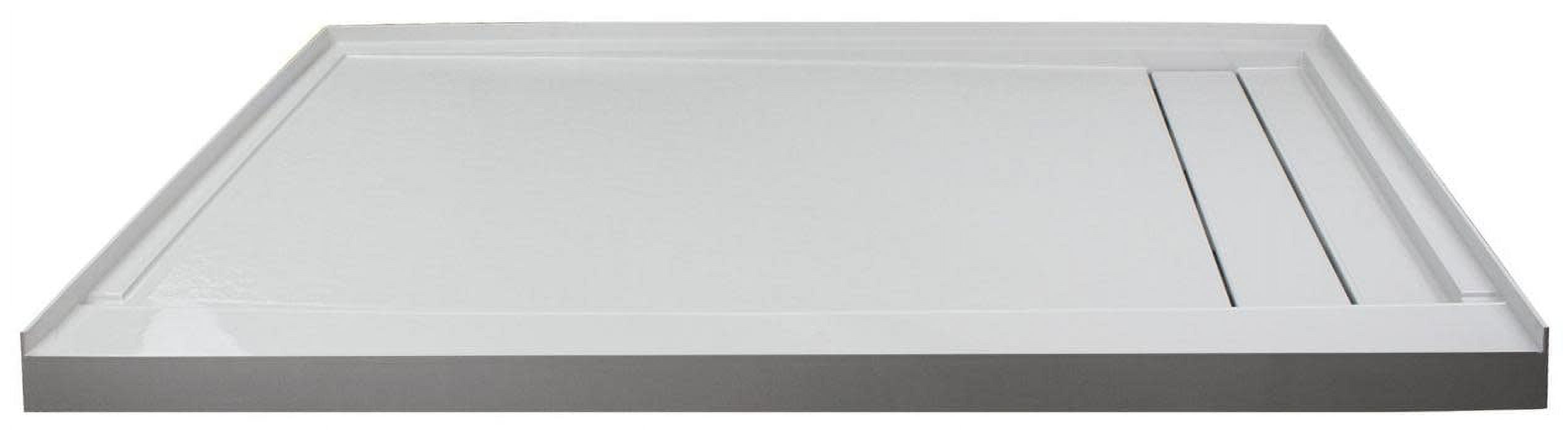 60'' x 30'' Gray Rectangular Shower Base with Right Drain