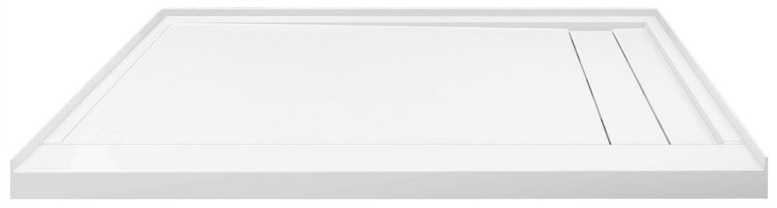 White 60'' x 30'' Rectangular Shower Base with Right Drain