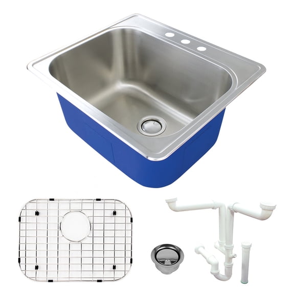 Transolid Trs_K-Mtsb252212-3 Meridian 25" Drop In Single Basin Stainless Steel Utility
