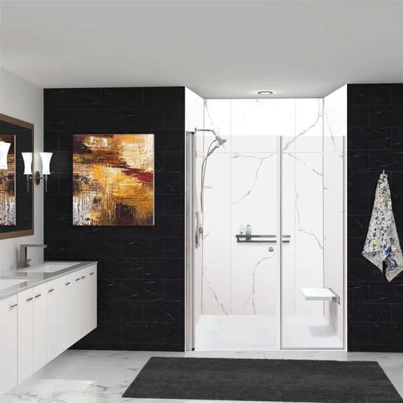 Transolid TWWCSK603296-KI01GBS Titan 96" High X 60" Wide X 32" Deep Pivot Frameless Shower