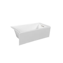Transolid Uatln603022-R Unity Afr 60" X 30" Three Wall Alcove Acrylic Soaking Tub - White