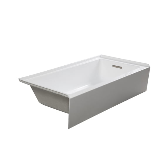 Transolid Uatln603215-R Unity 60" X 32" Three Wall Alcove Acrylic Soaking Tub - White