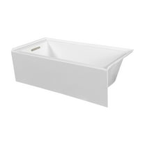 Transolid Uatln603222-L Unity Afr 60" X 32" Three Wall Alcove Acrylic Soaking Tub - White