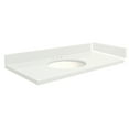 thumbnail image 1 of Transolid VT43.25x22-1OU-3A-A-W-8 43.25 in. D Quartz Vanity Top with 8 in. Widespread and Oval Undermount Sink, Milan White, 1 of 7