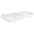 thumbnail image 1 of Transolid VT61x22-1RV-3A-A-W-1 61 in. D Quartz Vessel Vanity Top with Single Hole and Rectangular Vessel Sink, Milan White, 1 of 7