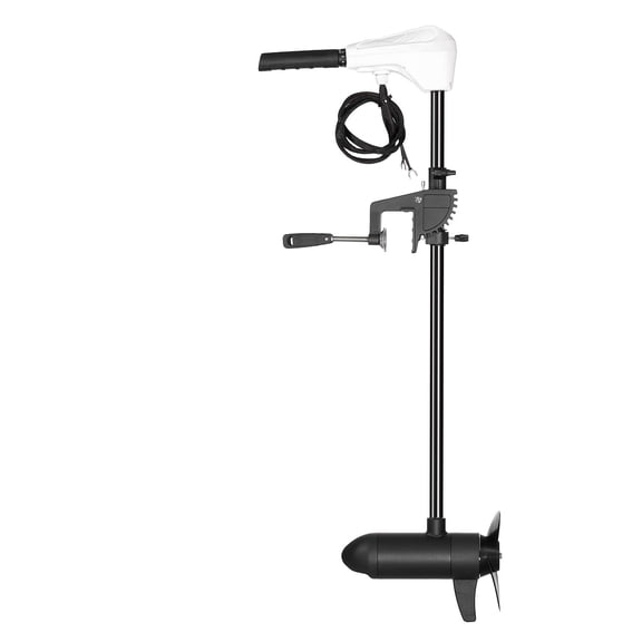 Transom Mount Electric Trolling Motor, 55lb Thrust 12V Outboard for Kayak&Fishing Boat, 8-Speed Freshwater Saltwater Engine with Battery Gauge, 30 Inch Shaft