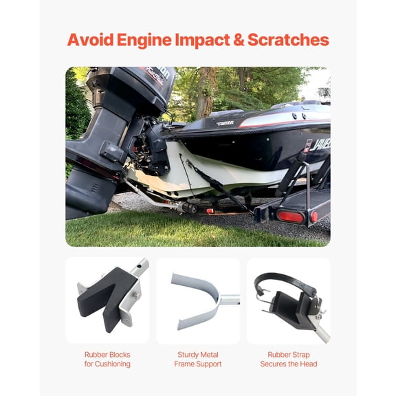 Transom Saver 23.6-59 in Adjustable Boat Transom Saver with Composite Head Corrosion-Resistant Easy-to-Install for Outboard Motor Under 150 HP Fit for Roller & Trailer