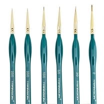 Transon Detail Thin Paint Brush Set 6pcs for Model Minature Craft and Art Painting, Nylon, Green