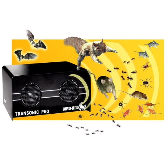 Transonic PRO Utrasonic Electronic Pest Repeller Evicts Mice, Bats, Spiders, Cockroaches, and Crawling Insects 110 Volt
