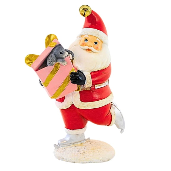 Transpac 10.50In Skating Santa, Polyresin, Tc02233 Gray