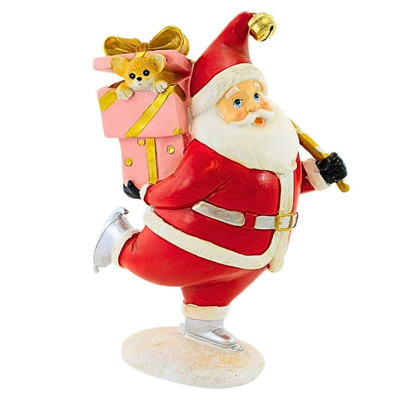 Transpac 10.50In Skating Santa, Polyresin, Tc02233 Tan