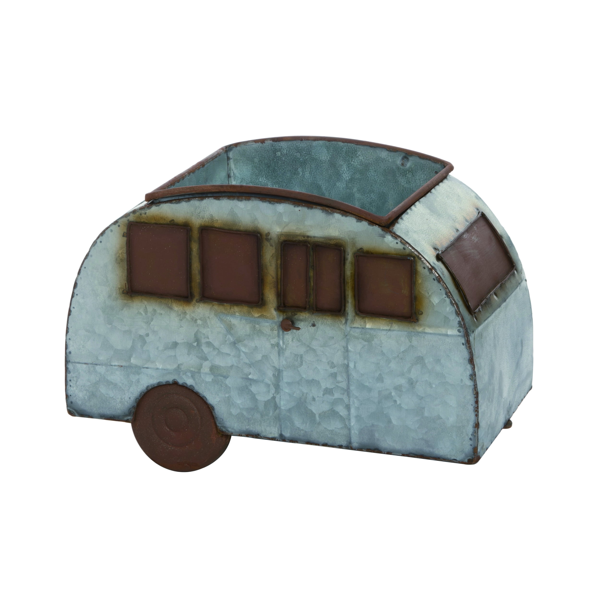 Transpac 4.17 Inch Spring Camper Planter Galvanized Metal for Spring ...