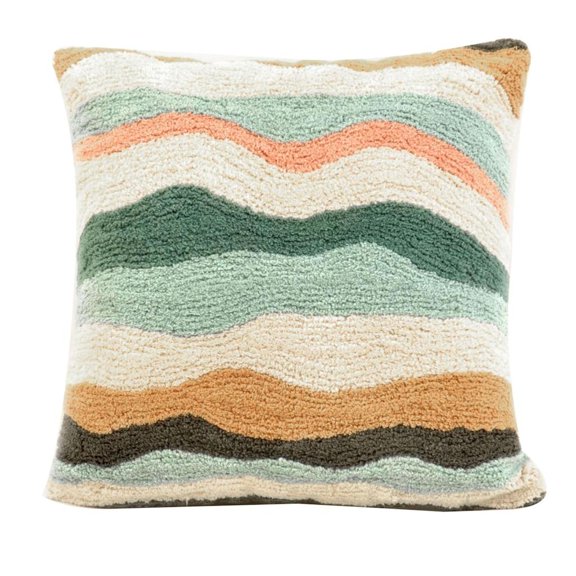 VIP Cotton 18 in. Multicolor Wavy Textured Pillow