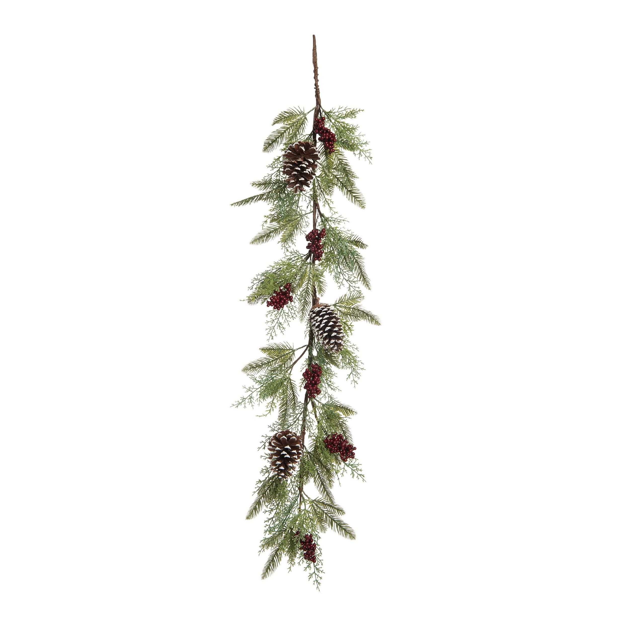 48-Inch Green and Red Pinecone Artificial Christmas Garland