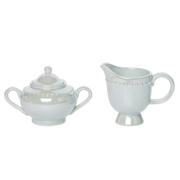 Transpac Ceramic Regency Sugar and Creamer Set of 2 475 in Dolomite Serving Sets for Elegant Dining