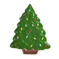 thumbnail image 1 of Transpac TC01604 Retro Christmas Tree Holiday Forest Green 10.3 x 7.8 Ceramic Platter Plate Serving Tray For Desserts, Appetizers, And Snacks, 1 of 1