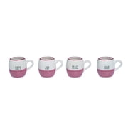 Transpac Dolomite Snow Stripes Mug, Set of 4 Asst