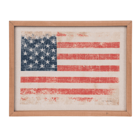 Transpac Elegant Decorative Wall Plaque Art Red & White Patriotic American Flag