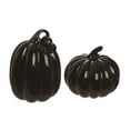 thumbnail image 1 of Transpac Glass 10.25 in. Black Halloween Glossy Pumpkins Set of 2, 1 of 2