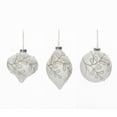 thumbnail image 1 of Transpac Glass 4.5 in. White Christmas Leaves Ornament Set of 3, 1 of 1