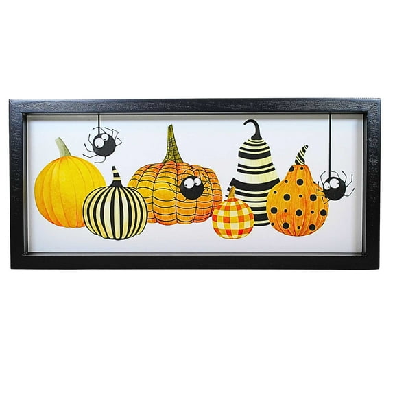 Transpac 7.25In Hocus Pocus Wall Decor, Mdf (Medium-Density Fiberboard), Pumpkins Spiders Cobweb Th00111