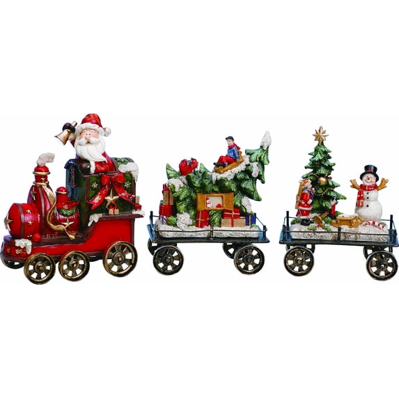 Transpac Resin Holiday Train Set Of 3