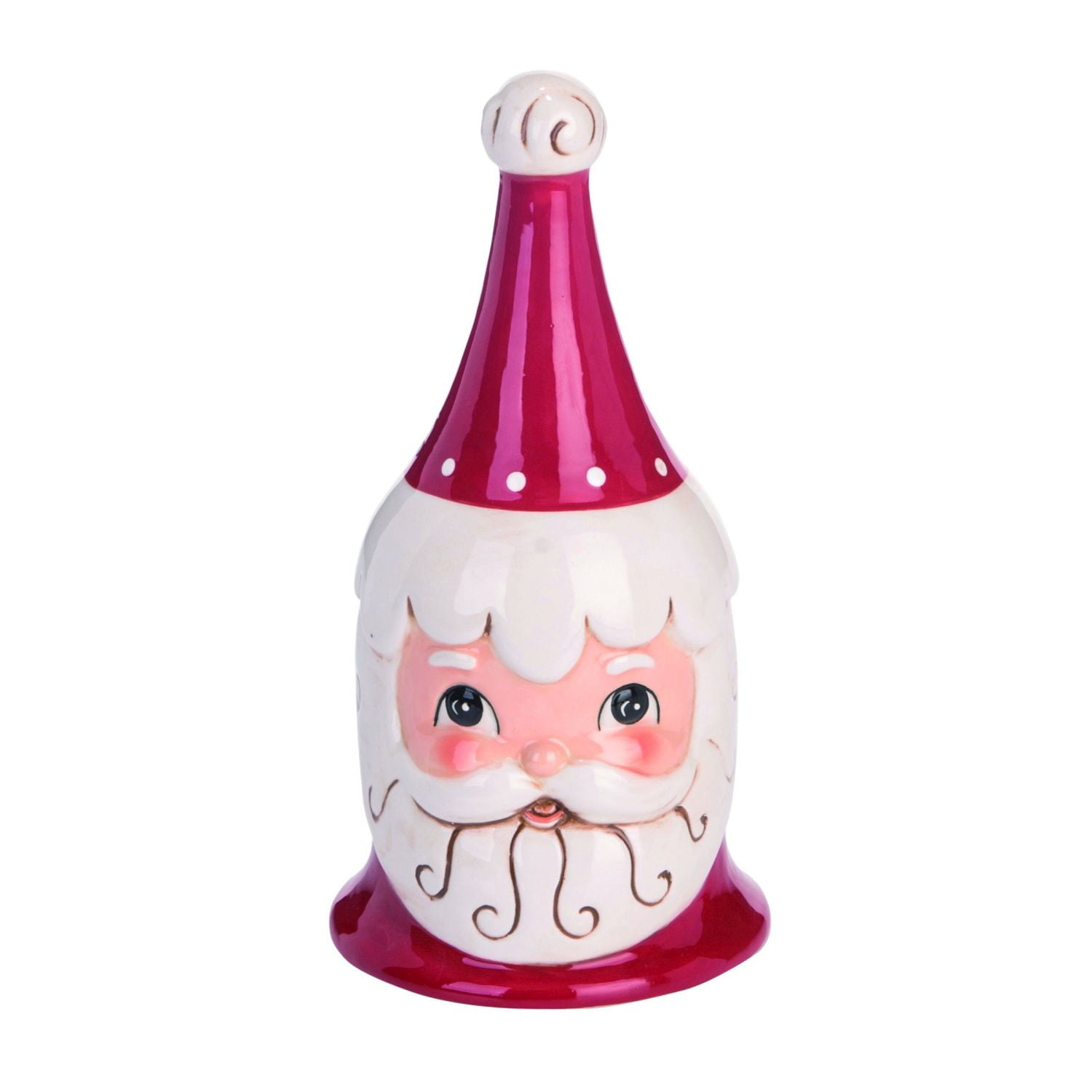 Johanna Parker Red and Cream Santa Bell Figurine