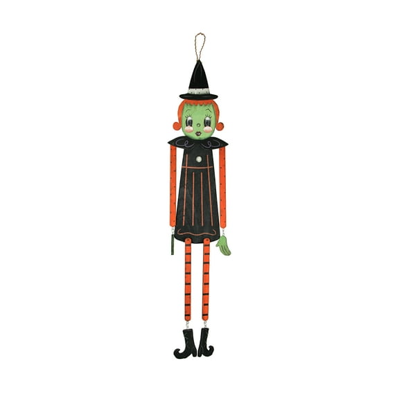 Things2Die4 Transpac - Johanna Parker Pumpkin Peeps Wood Halloween Witch Wall Hanging Decoration - Multicolored