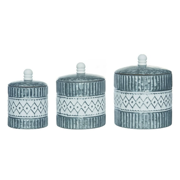 Transpac Metal 9.5 in. Multicolor Spring Nesting Containers Set of 3 - N/A