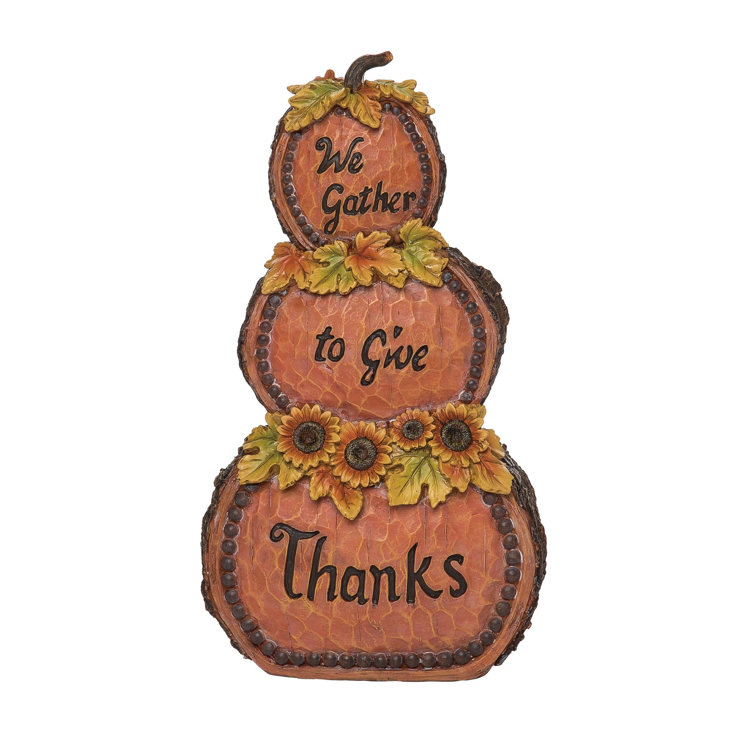 Multicolored Resin 12.5" Stacked Pumpkin Tabletop Decor