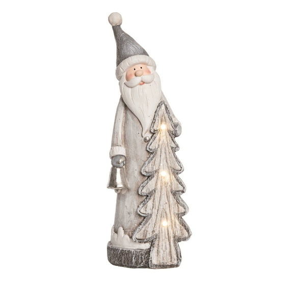 Transpac 21 Inch Multicolor Light Up Santa Decor for Christmas Festive Decorative Objects in Resin