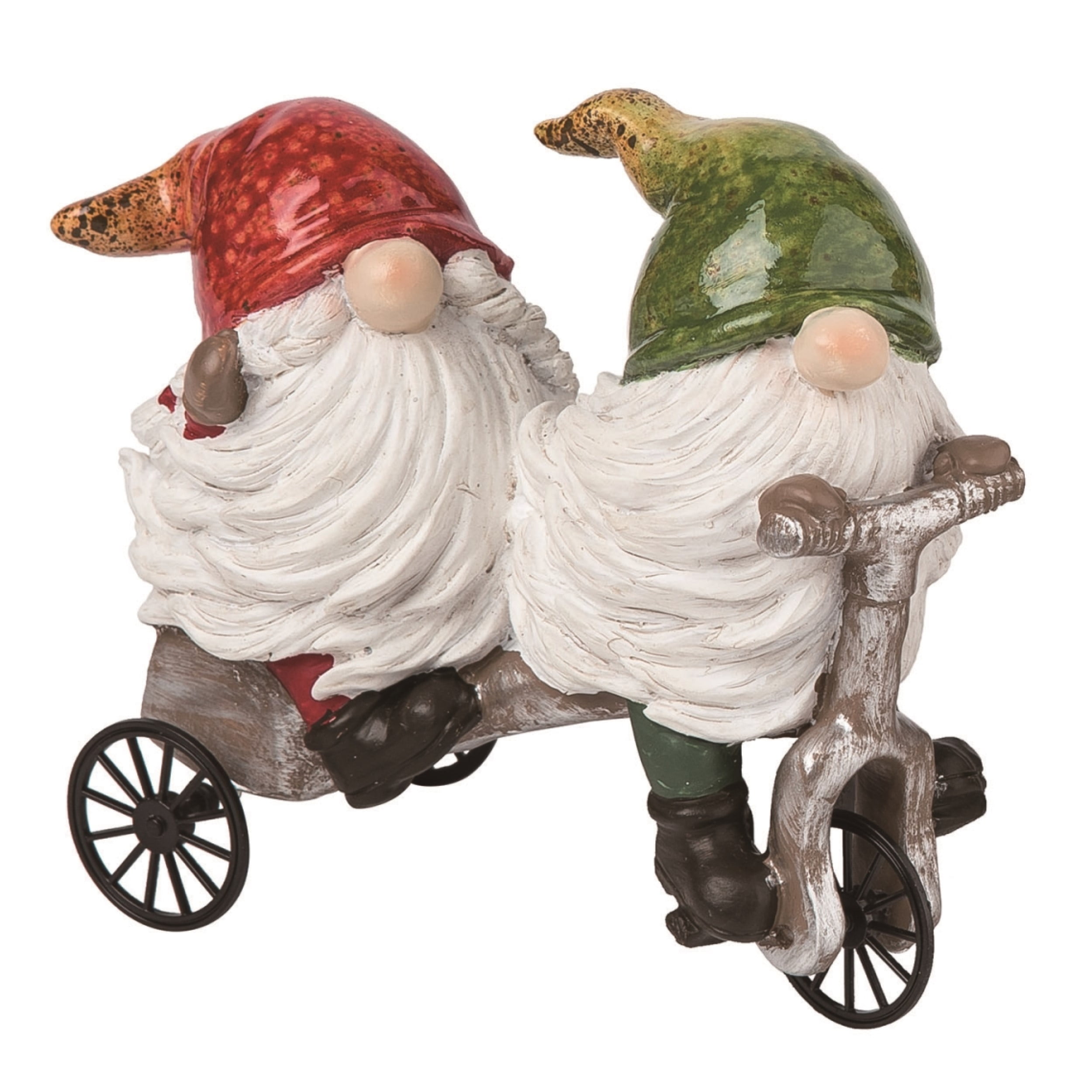 Multicolor Resin Spring Riding Gnome Figurine, 6"