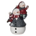 thumbnail image 1 of Transpac 7 Inch Multicolored Christmas Quilted Snowman Piggyback Figurine Decorative Object for Holiday Decor, 1 of 1