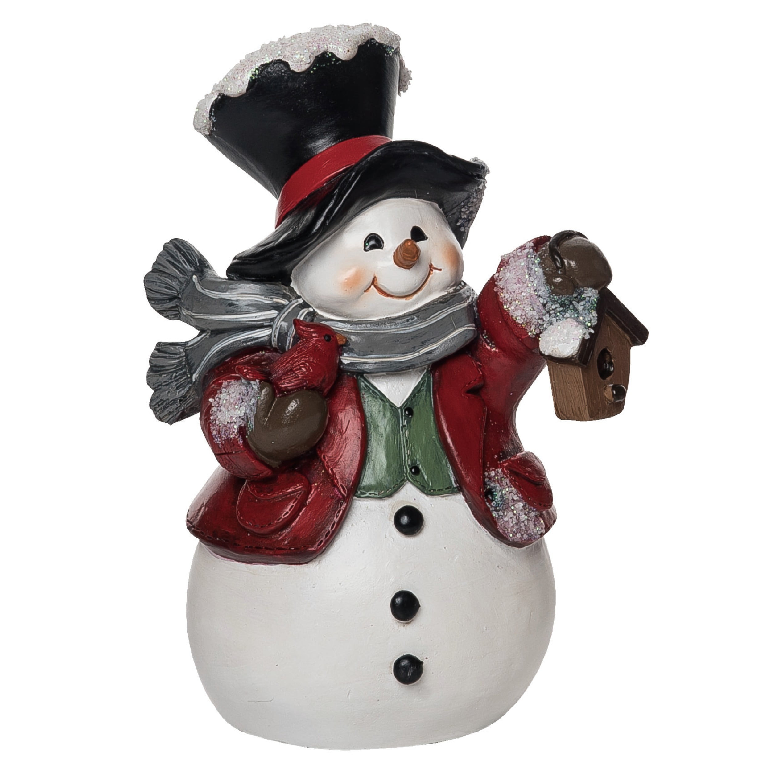 Transpac Resin 8 in. Multicolored Christmas Primitive Snowman Figurine ...