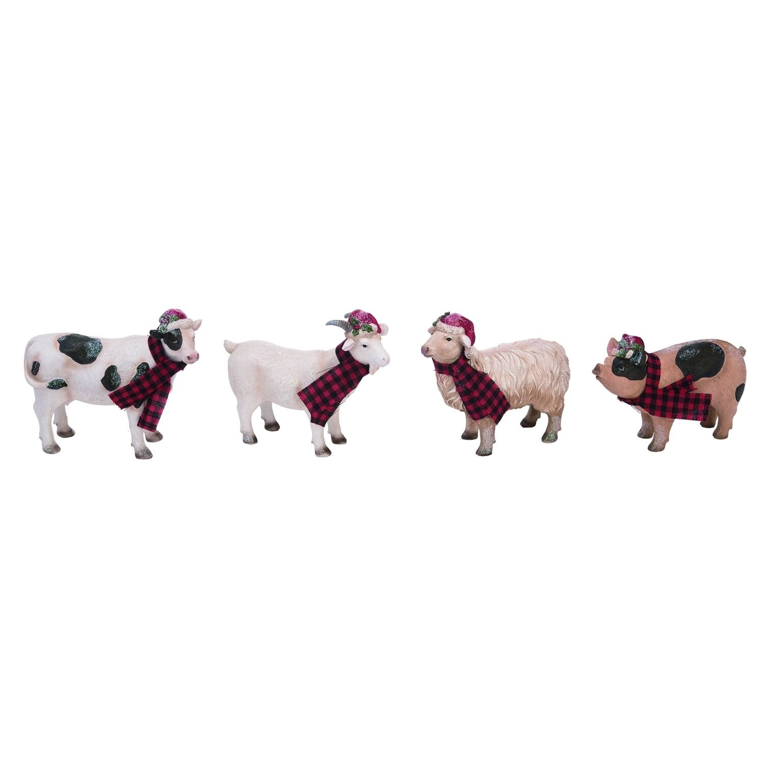 Transpac Resin White Christmas Farm Animal Figurine Set of 4 - Walmart.com