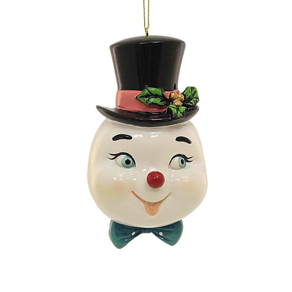 Transpac Retro-Looking Holiday Ornament - One Ornament 5.0 Inch, Polyresin - Christmas Bust Tc01478