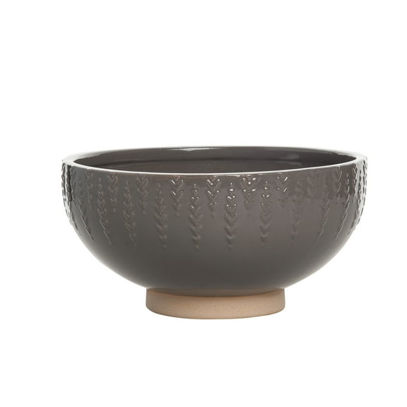 Transpac Stoneware 9.25 in Brown Autumn Floral Common Ground Bowl for Fall Harvest Serving