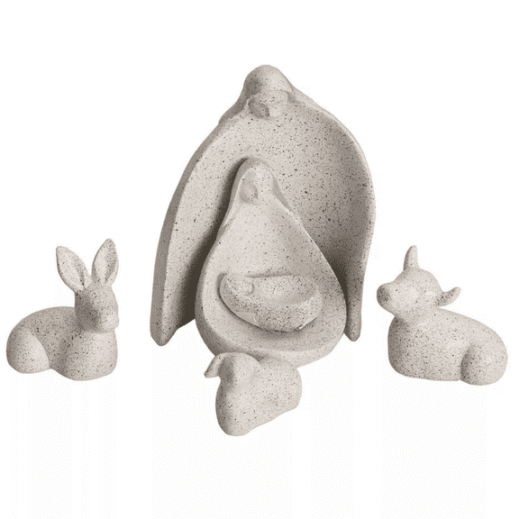 Transpac White Resin Nativity Set of 6 Christmas Tabletop Decor
