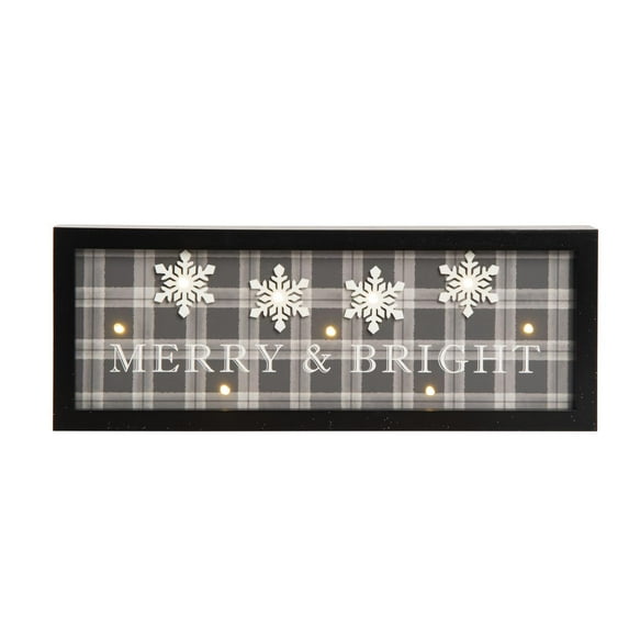 Transpac 15.75 in Multicolor Light Up Snowflake Decor for Christmas Made of MDF Decorative Object