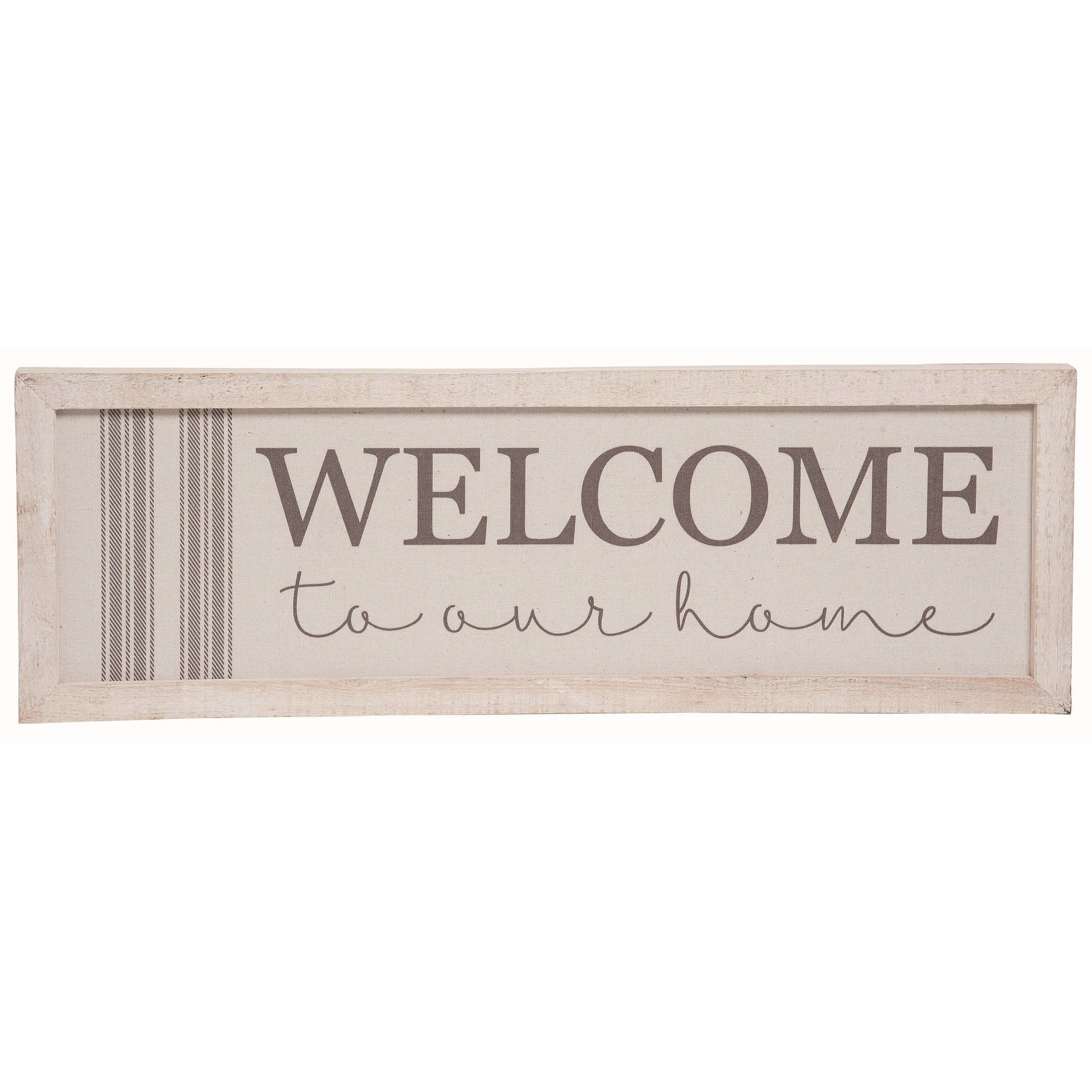 Neutral Wood Welcome to Our Home Wall Sign