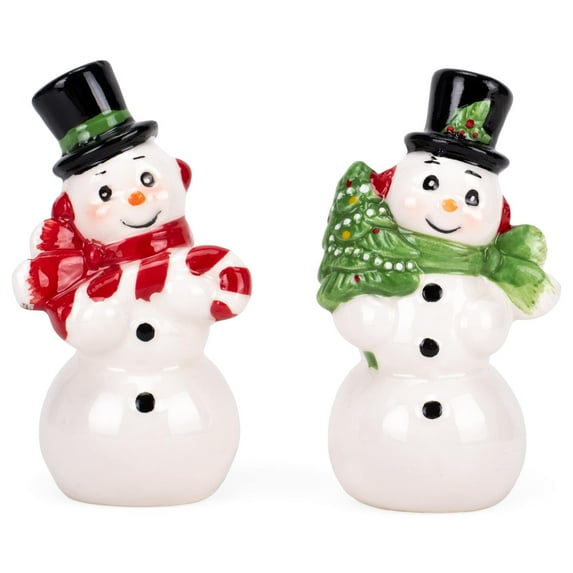 Transpac Y8969 Retro Snowman Salt and Pepper Shaker, Set of 2, 4-inch Height, Dolomite
