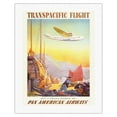 thumbnail image 1 of Transpacific Flight - It’s A Small World - Vintage Airline Travel Poster by Paul George Lawler c. 1940s - Fine Art Rolled Canvas Print 20in x 26in, 1 of 4