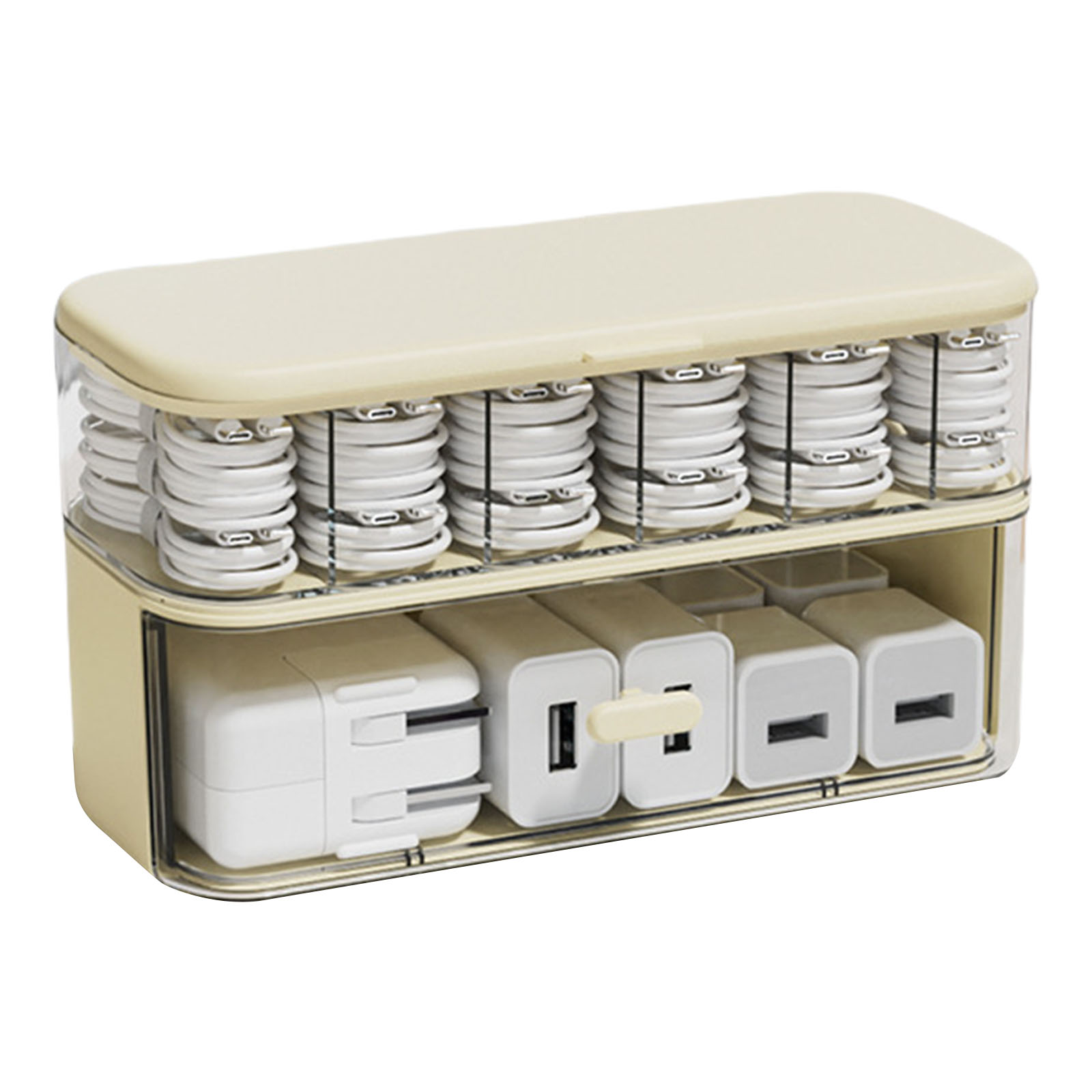Transparency Cable Box with Multiple Sections Large Capacity Organiser ...
