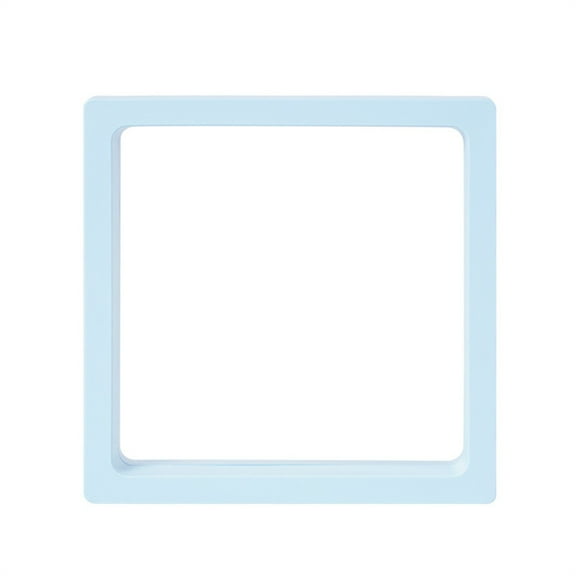 Transparent 3D Floating Display Box Jewelry Case for Sea Shells and Small Collectibles with Light Blue Frame Storage Holder